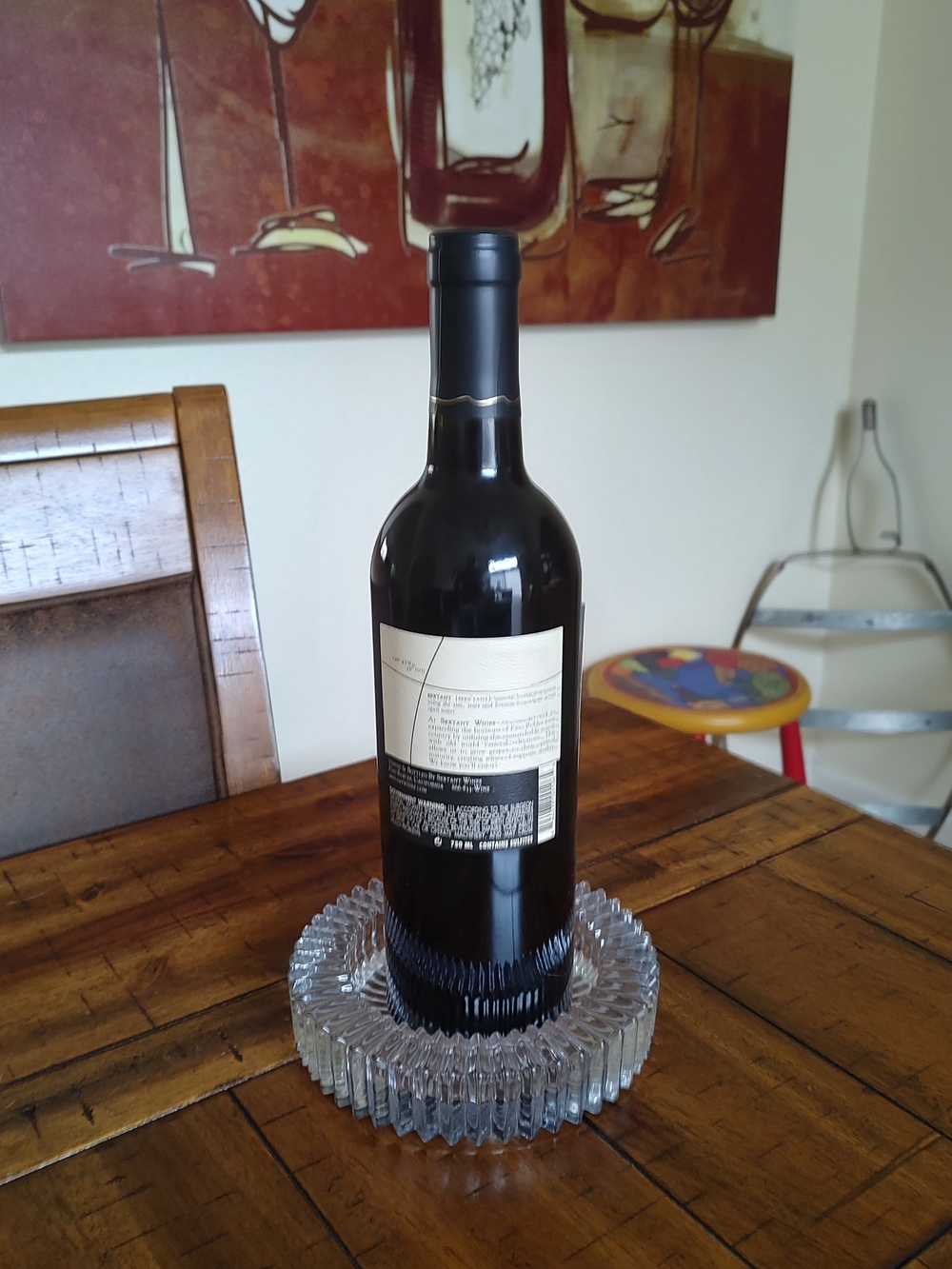 Mikasa Clear Crystal Bottle Coaster with Faceted Edge (Wine Bottle Not Included)